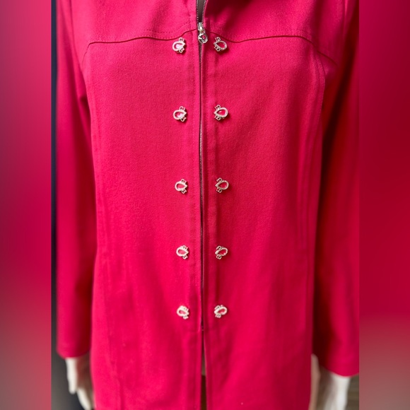 ST. JOHN SPORT Red & Gold Cotton Jacket Size P - Picture 4 of 12